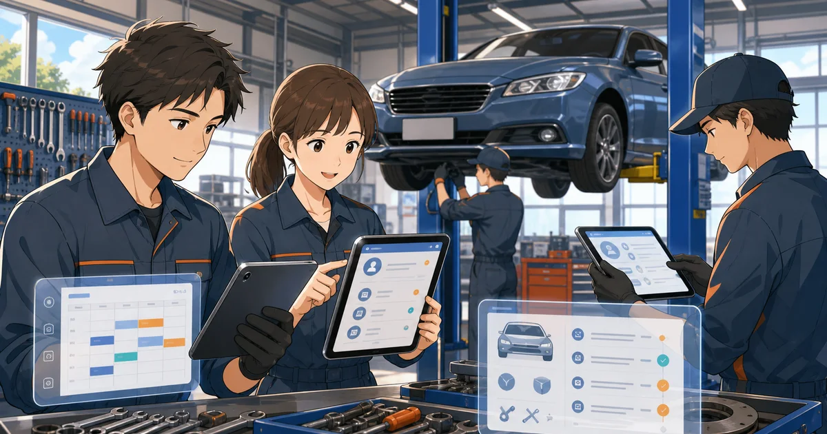 自動車整備工場向け業務管理システムのアイキャッチ