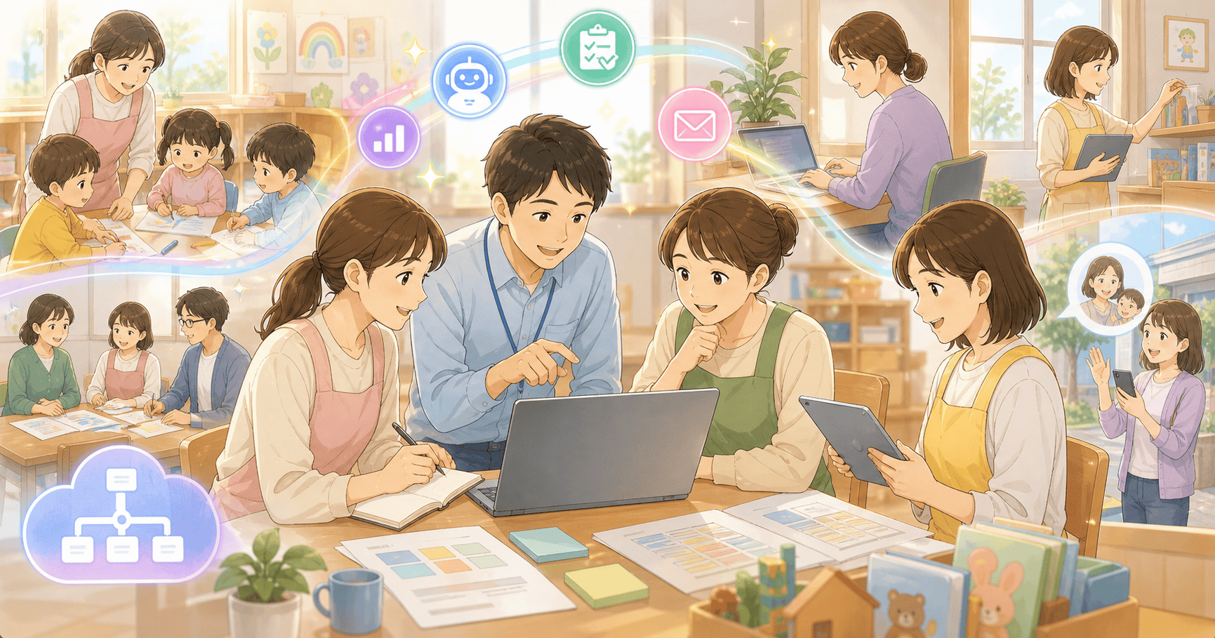 保育・教育現場のAI活用アイデアのアイキャッチ