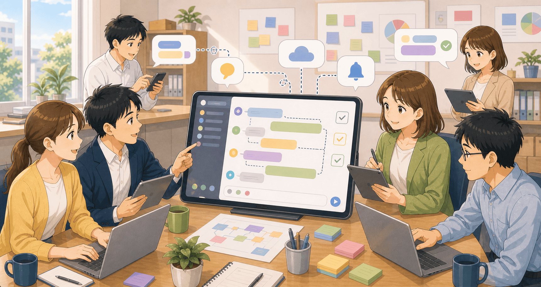 社内チャットで連絡を効率化するのアイキャッチ