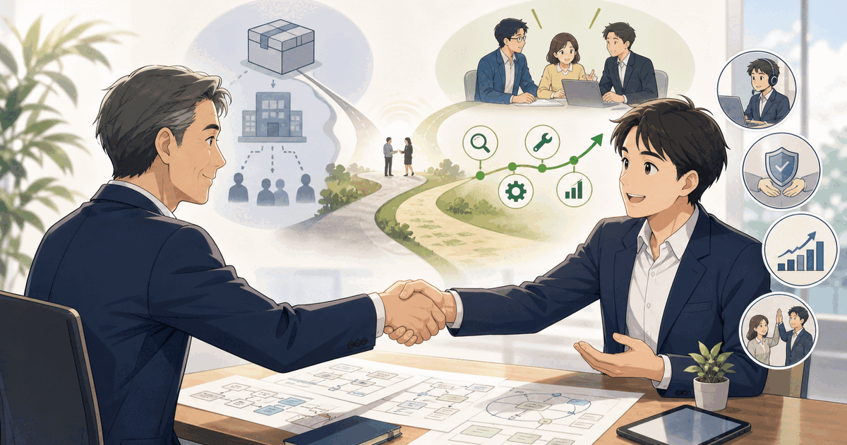 失敗しないシステム開発会社の選び方：伴走型パートナーを見極める3つの視点のアイキャッチ