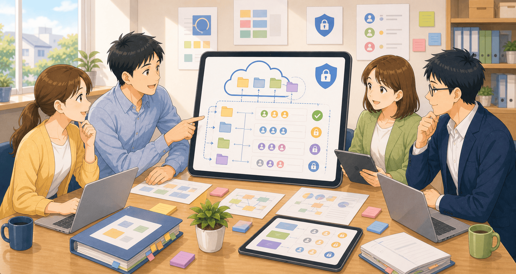 クラウドストレージで社内共有を安全にするのアイキャッチ