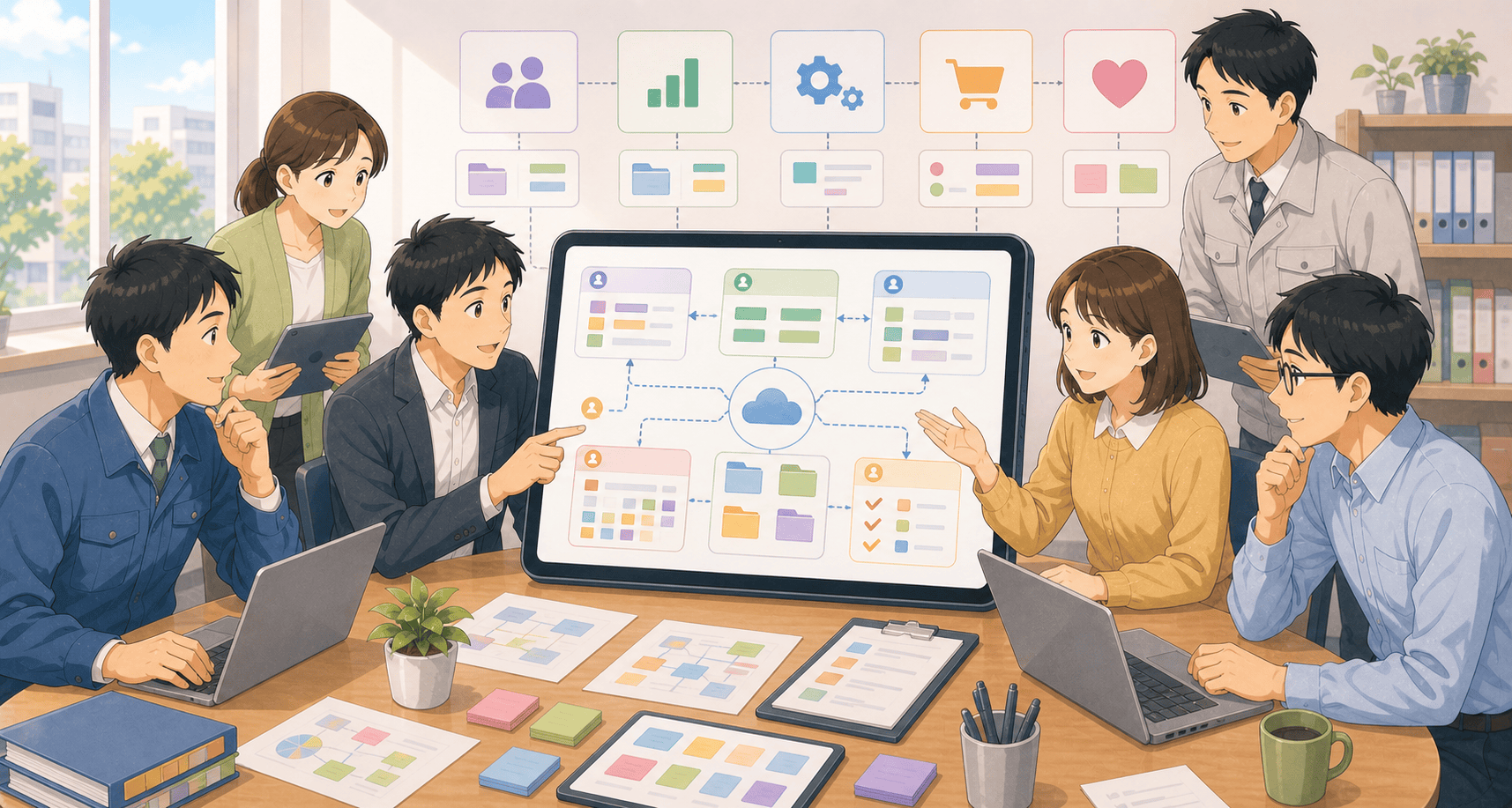 グループウェアで部門を越えて情報をつなぐのアイキャッチ