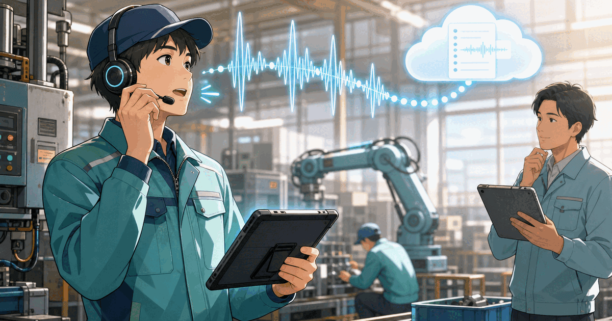 キーボード入力はもう古い?現場の「音声入力活用」で製造・現場業務を効率化する方法のアイキャッチ