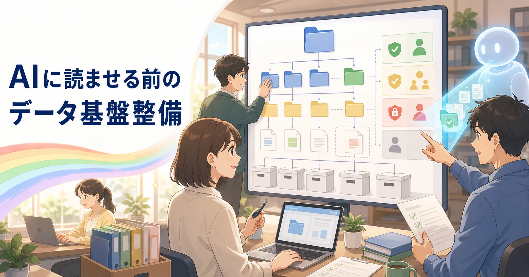 社内データをAIに読ませる前のデータ基盤整備のアイキャッチ